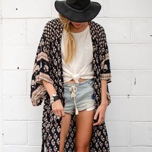 Bohemian Royale kimono - charcoal